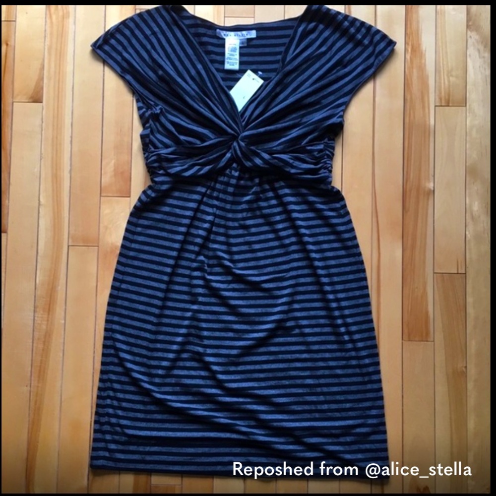 *NWT* MAX STUDIO Striped V-neck Jersey Dress, Large